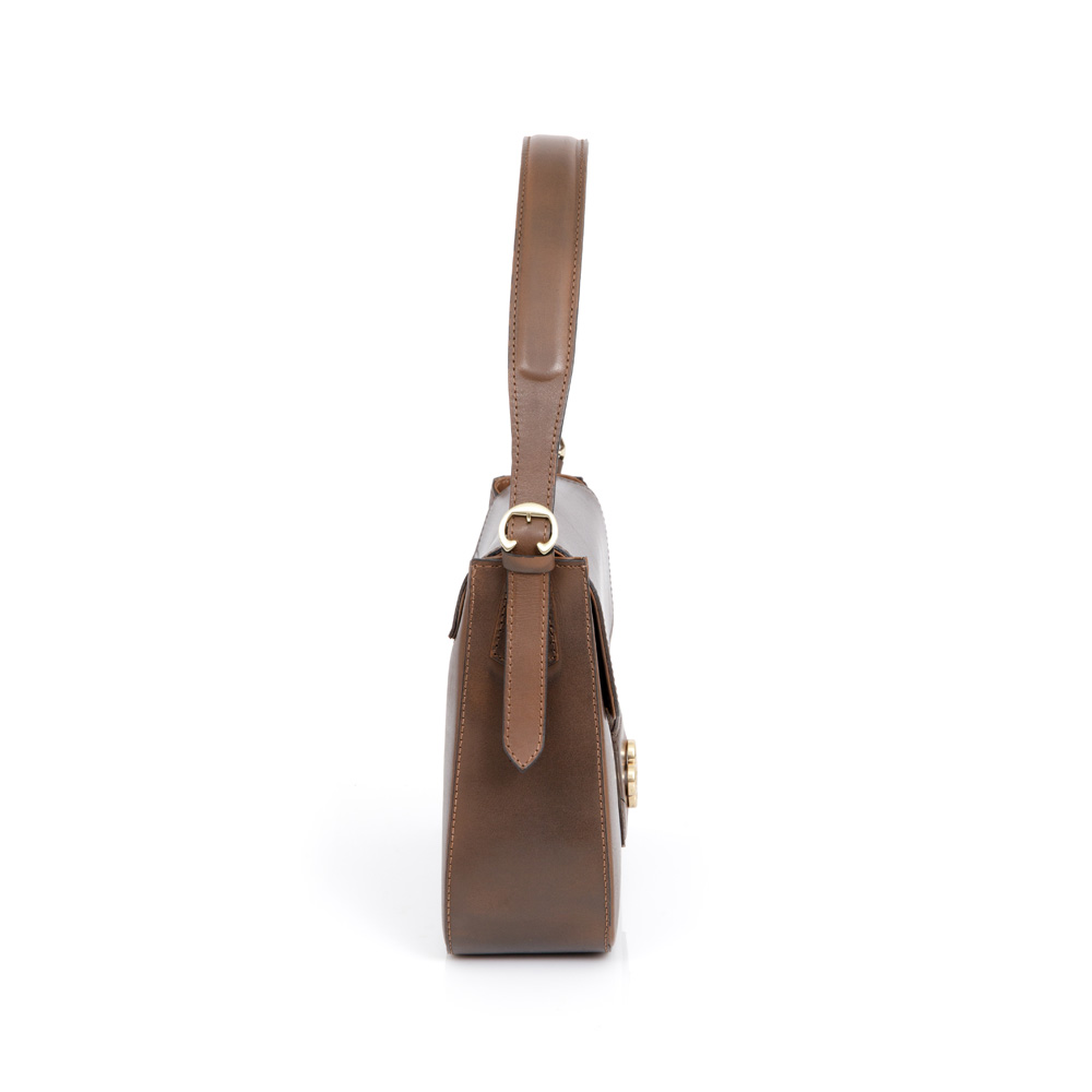 BOLSA DE COURO MARROM SHOULDER BAG image number 1