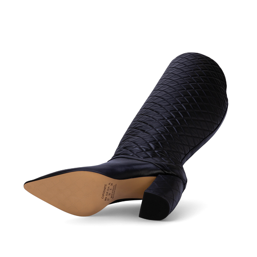 BOTA CANO LONGO PRETA DE COURO MATELASS&Ecirc; image number 3