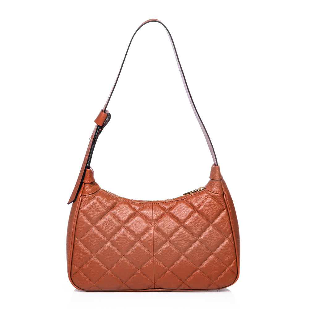 BOLSA COURO CARAMELO HOBO MATELASS&Ecirc; image number 3