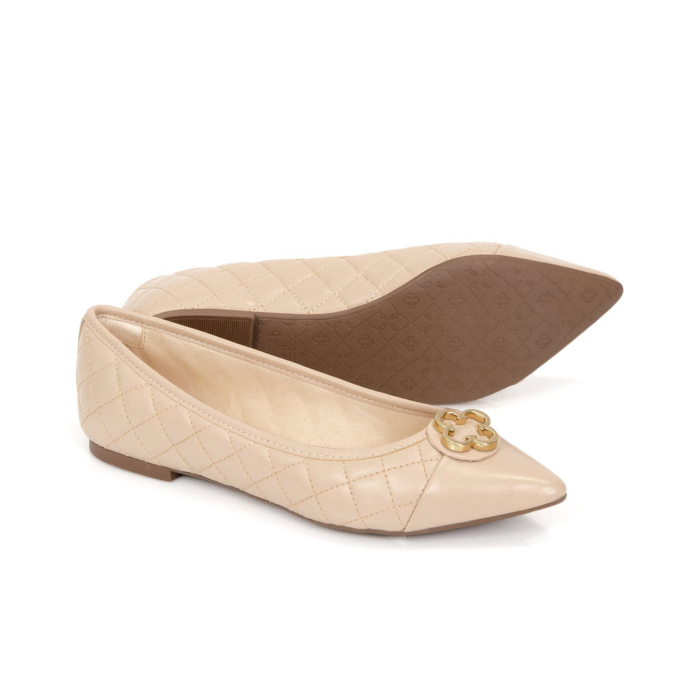 SAPATILHA CATHERINE BICO FINO NUDE SEDA DE COURO MATELASS&Ecirc; image number 3