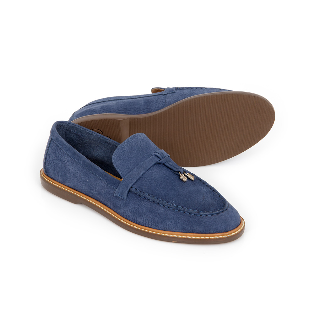 LOAFER MOCASSIM COURO NOBUCK AZUL MARINHO image number 3