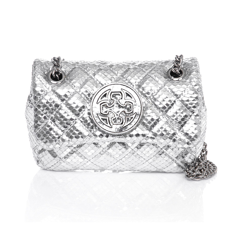 BOLSA PRATA PITONE PEQUENA COURO OLIVIA image number 0