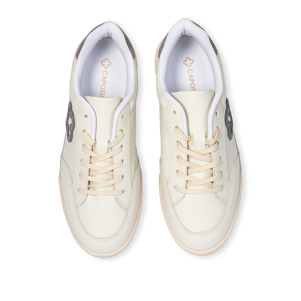 T&Ecirc;NIS FEMININO FLATFORM CINZA CARBONO DE COURO AMARRA&Ccedil;&Atilde;O image number 4