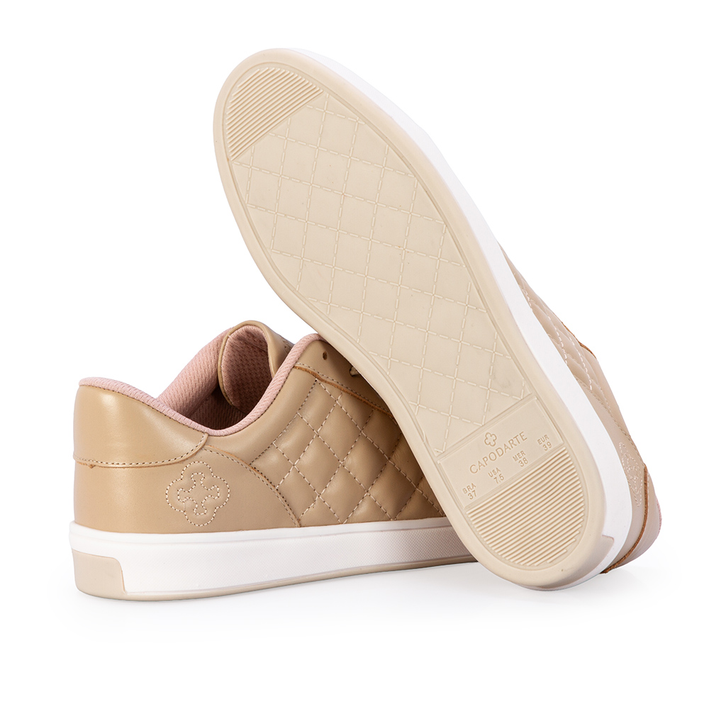 T&Ecirc;NIS FEMININO NUDE SEDA DE COURO MATELASS&Ecirc; image number 3