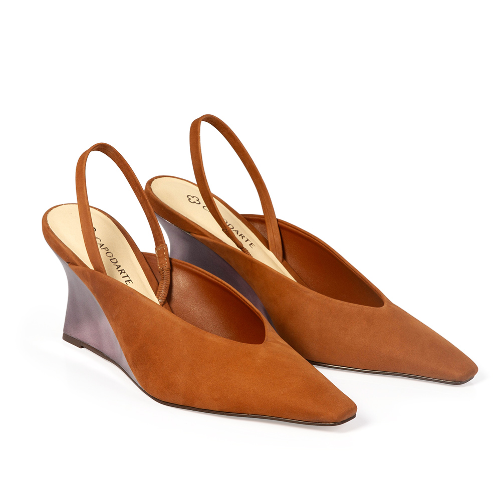 SCARPIN SALTO ANABELA COURO NOBUCK CARAMELO image number 1