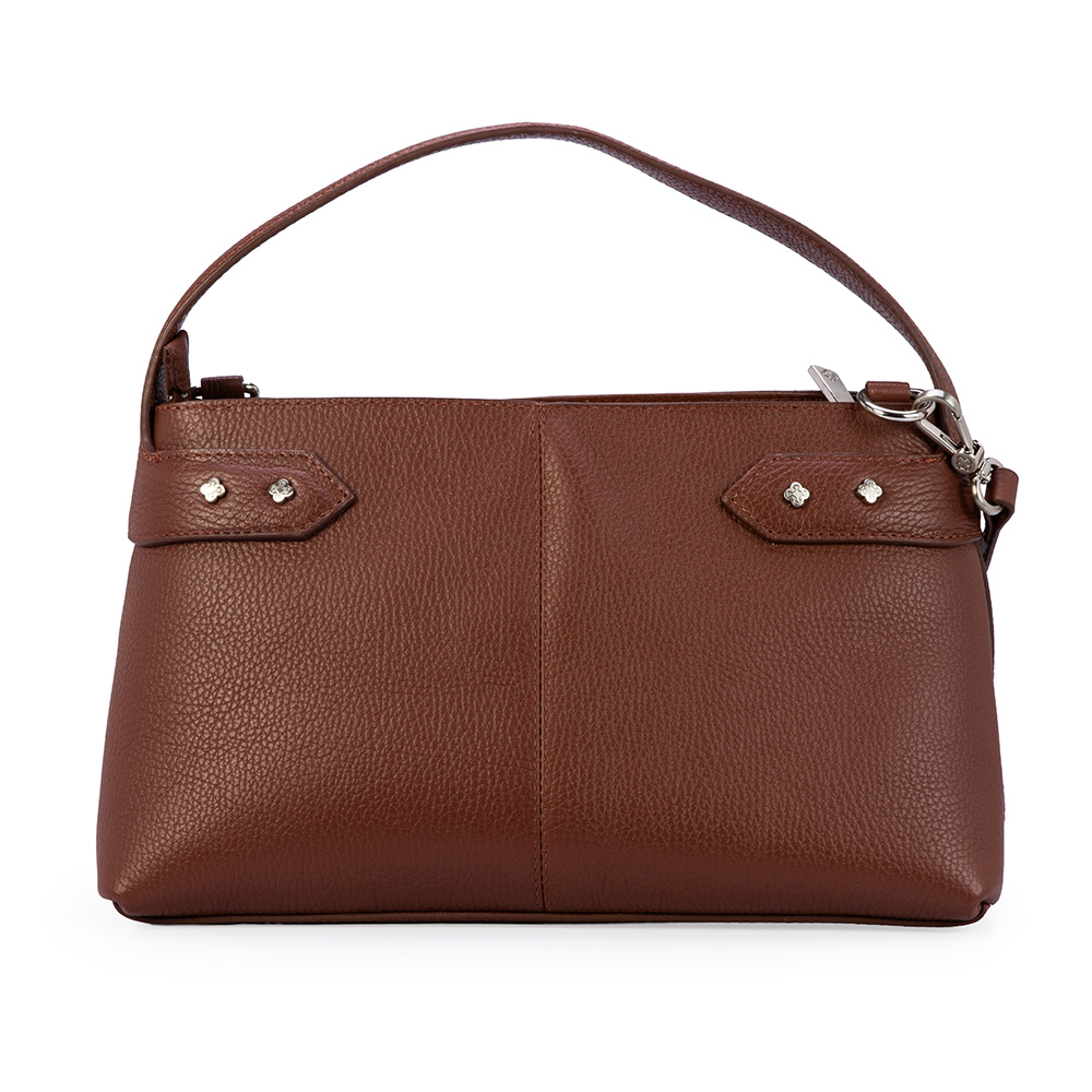 BOLSA M&Eacute;DIA MARROM &Eacute;BANO DE COURO TOTE image number 2