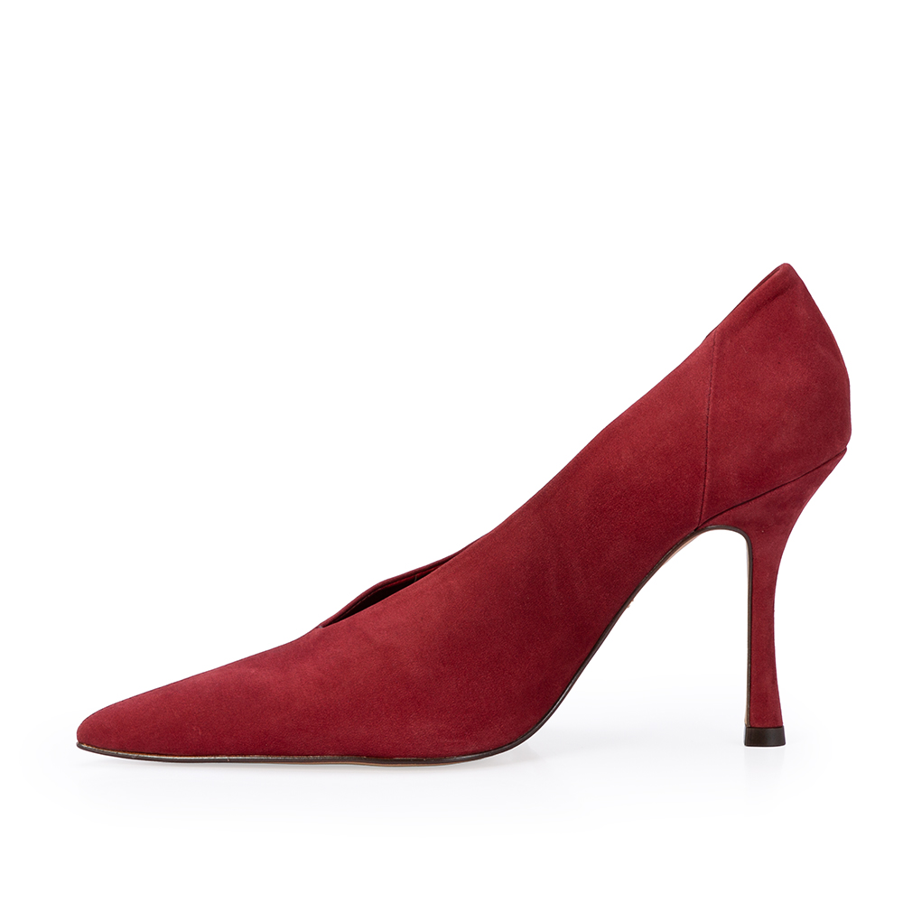 SCARPIN VERMELHO AMARONE SALTO ALTO DE COURO SUEDE image number 2