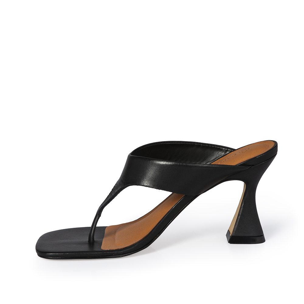 MULE DE COURO SALTO ALTO PRETO image number 2