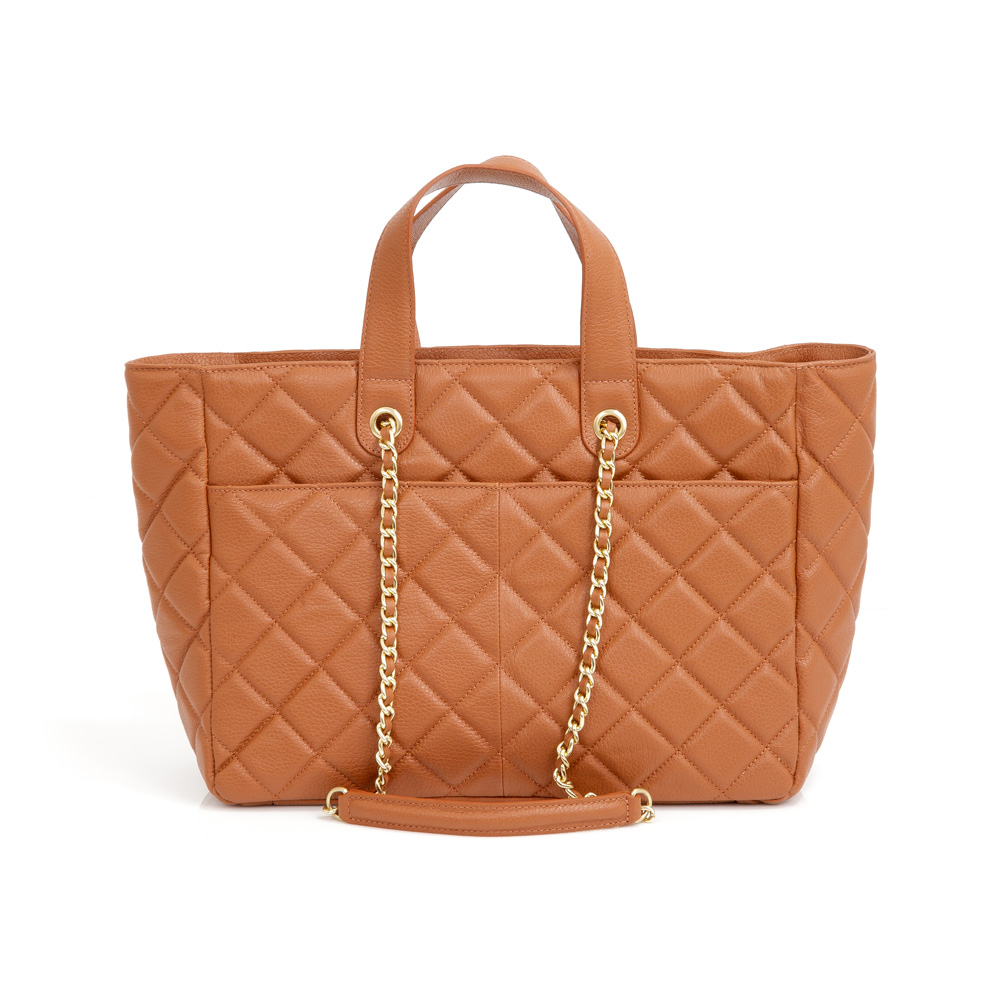 BOLSA GRANDE SHOPPER CARAMELO DE COURO NATELASS&Ecirc; image number 2