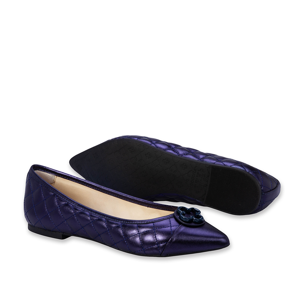 SAPATILHA CATHERINE BICO FINO MARINHO AZZURRO DE COURO MATELASS&Ecirc; image number 3