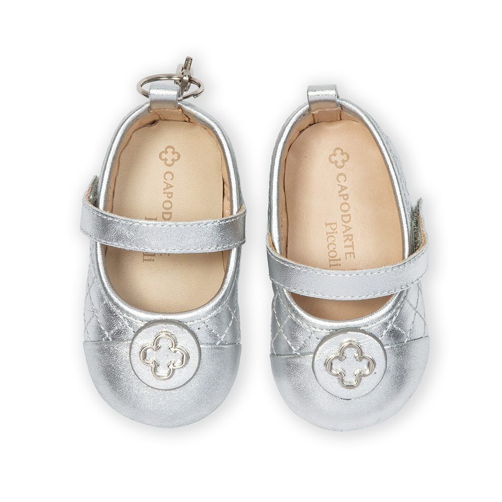 SAPATILHA BEBÊ RN DE COURO PRATA CATHERINE image number 4