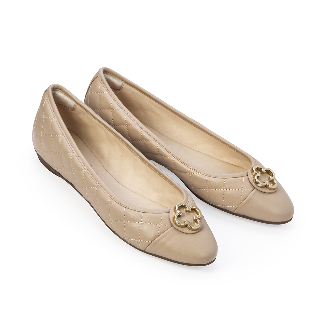 SAPATILHA CATHERINE MODERNIT&Aacute; NUDE SEDA DE COURO MATELASS&Ecirc; image number 1