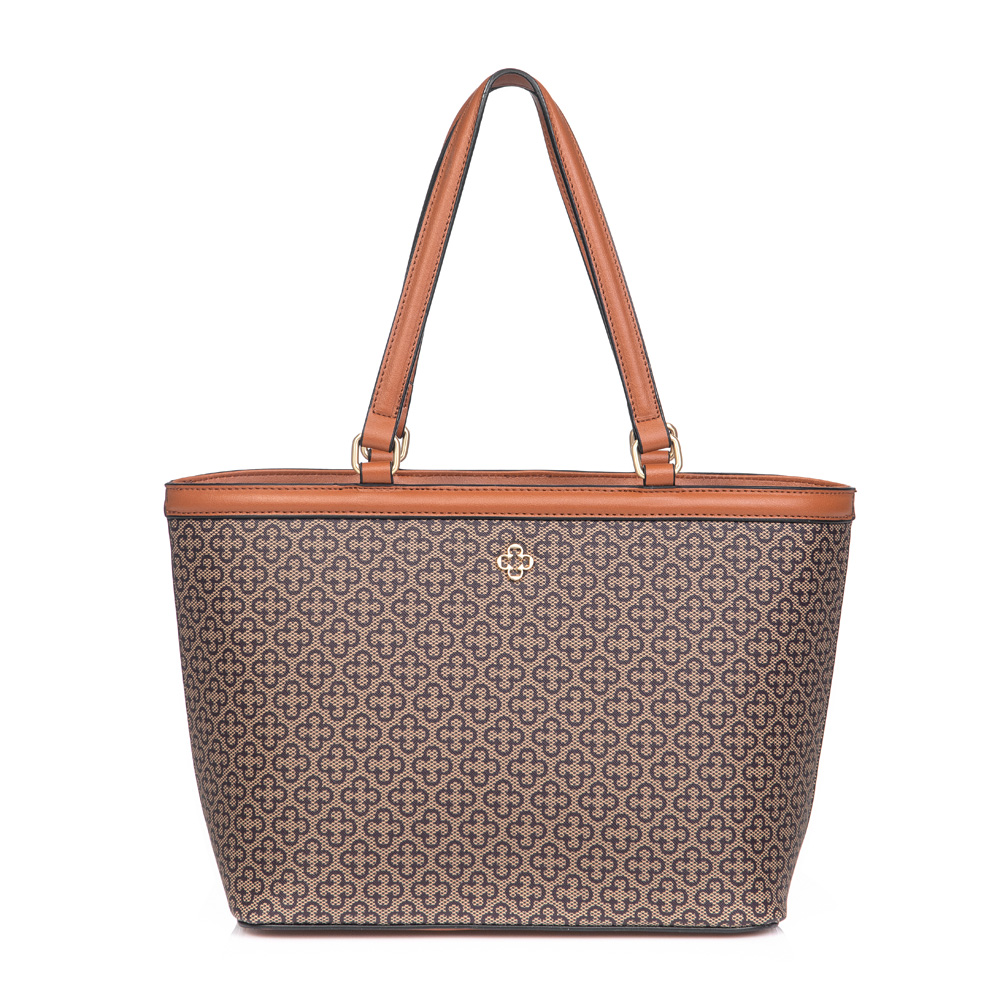 BOLSA MÉDIA BEGE MONOGRAMA SHOPPER image number 0