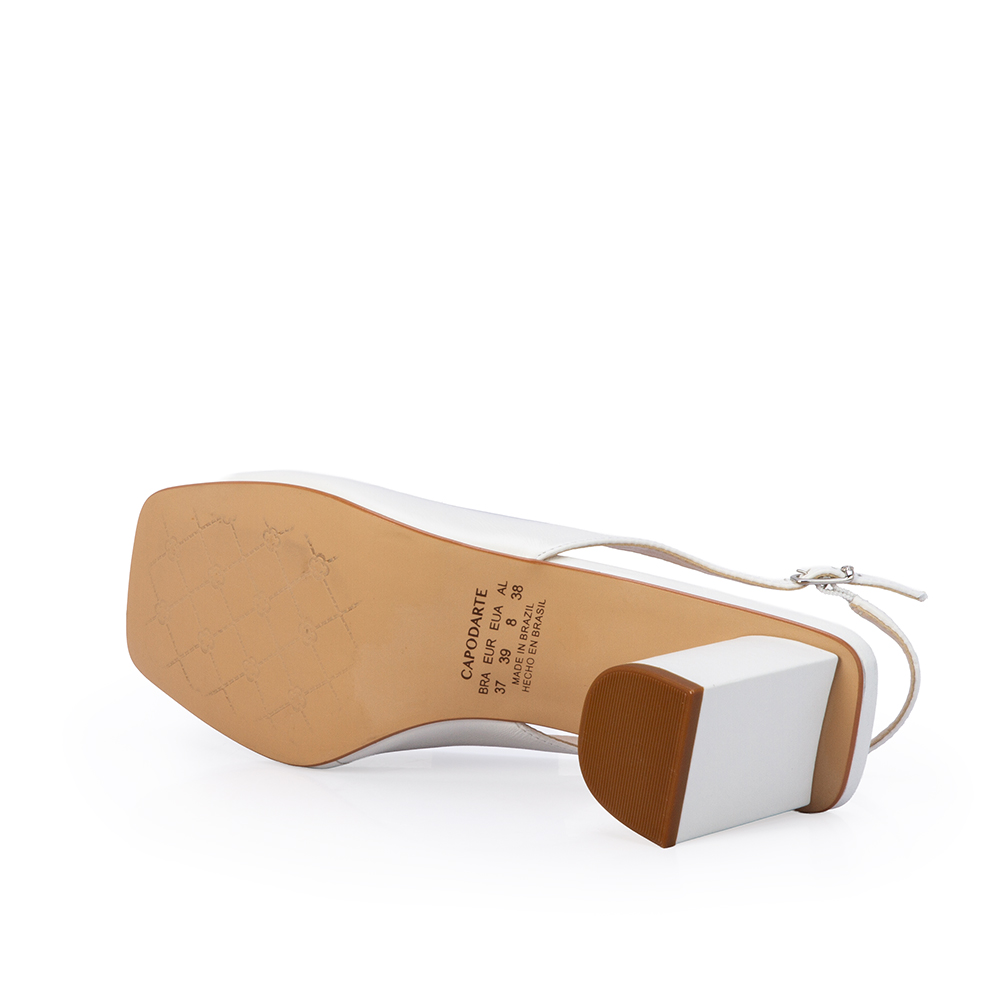 PEEP TOE BRANCO COURO SALTO BLOCO image number 3