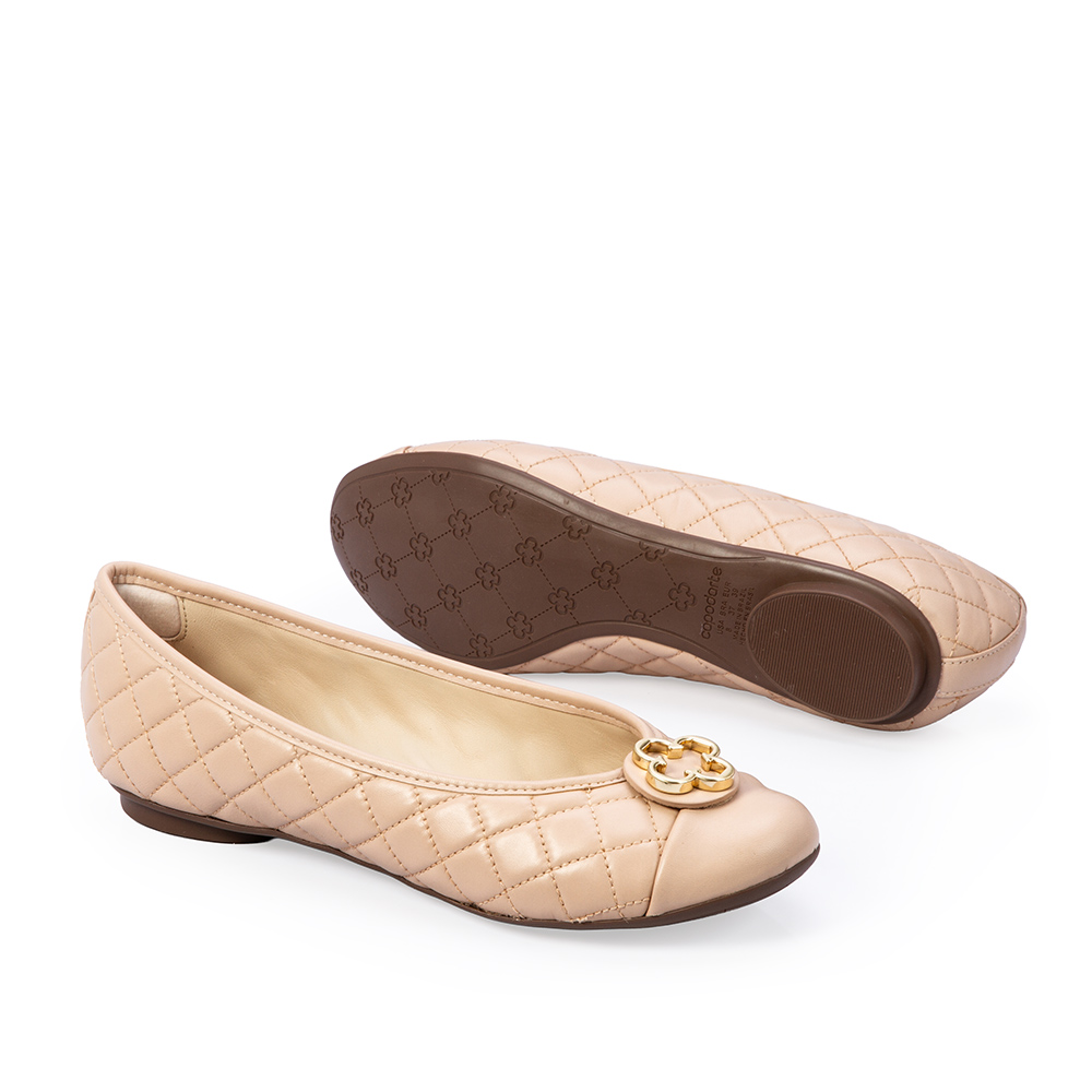 SAPATILHA CATHERINE VINTAGE NUDE SEDA DE COURO MATELASS&Ecirc; image number 3