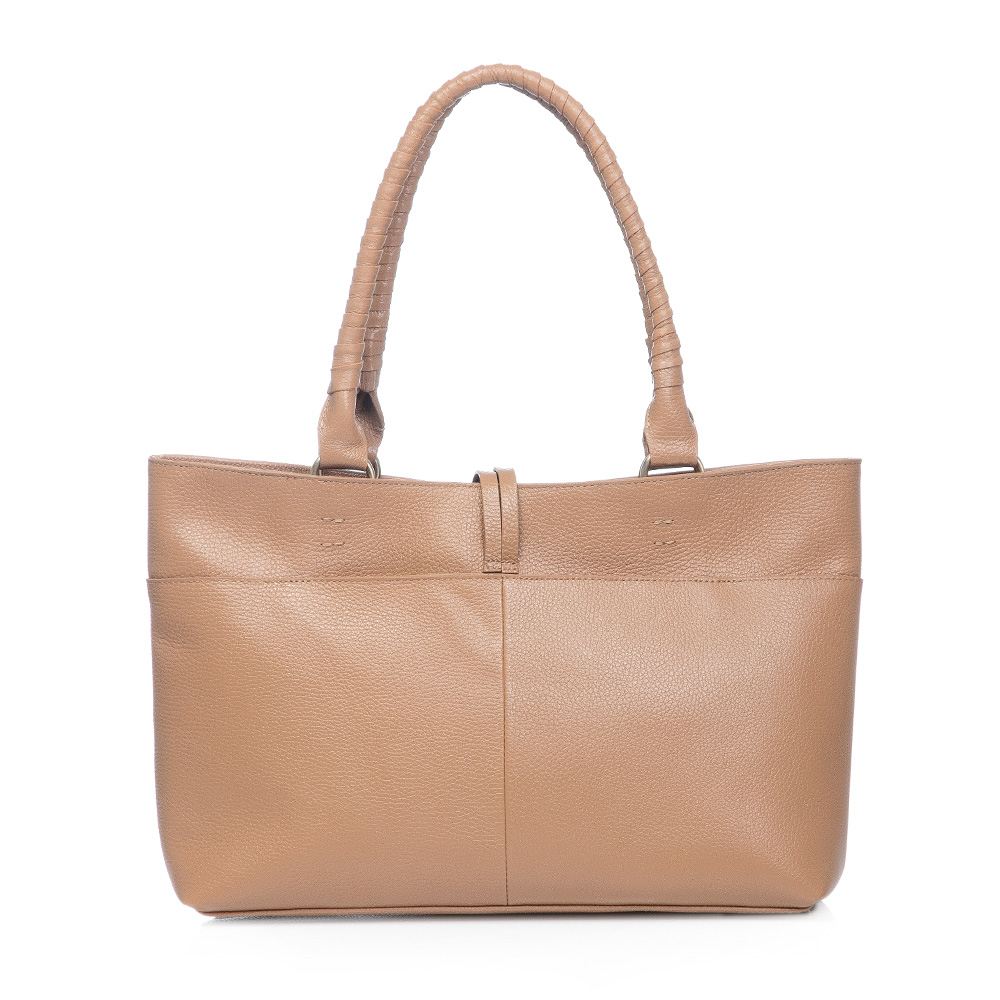 BOLSA GRANDE DE COURO BEGE NATURALE SHOPPER image number 2