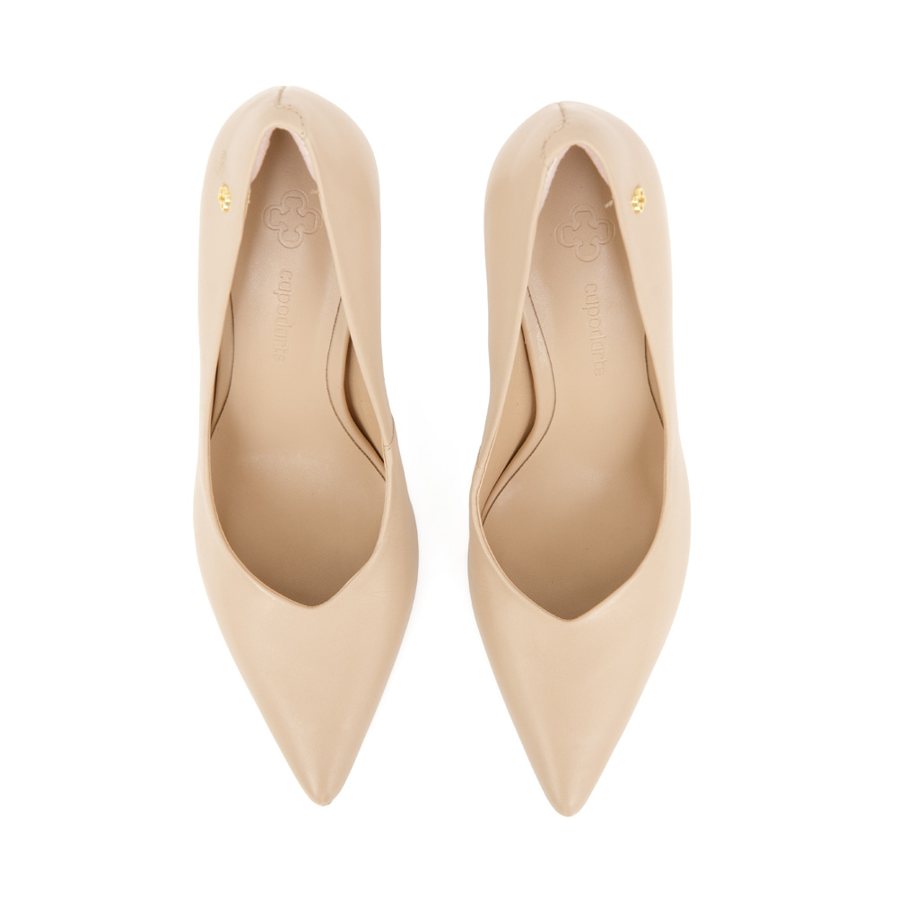 SCARPIN NUDE SEDA SALTO ALTO FINO DE COURO image number 4