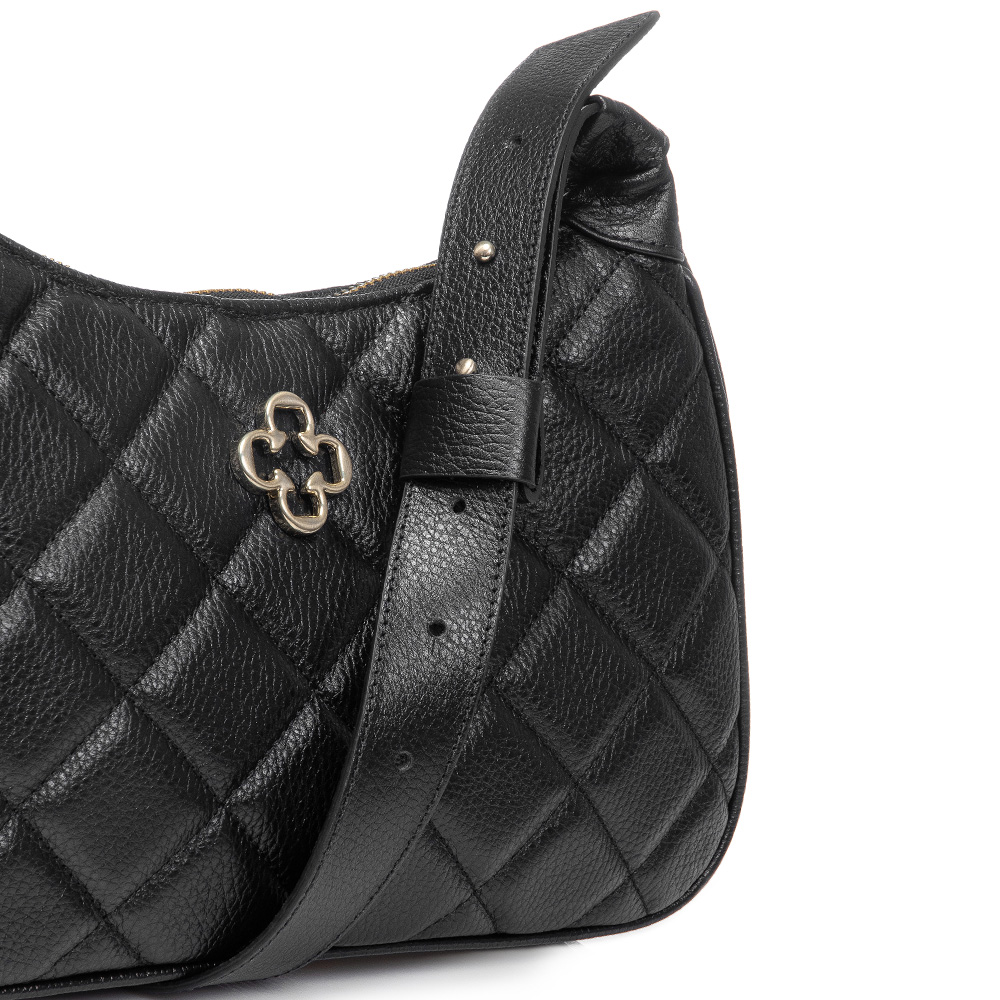 BOLSA COURO PRETA HOBO MATELASSÊ image number 3