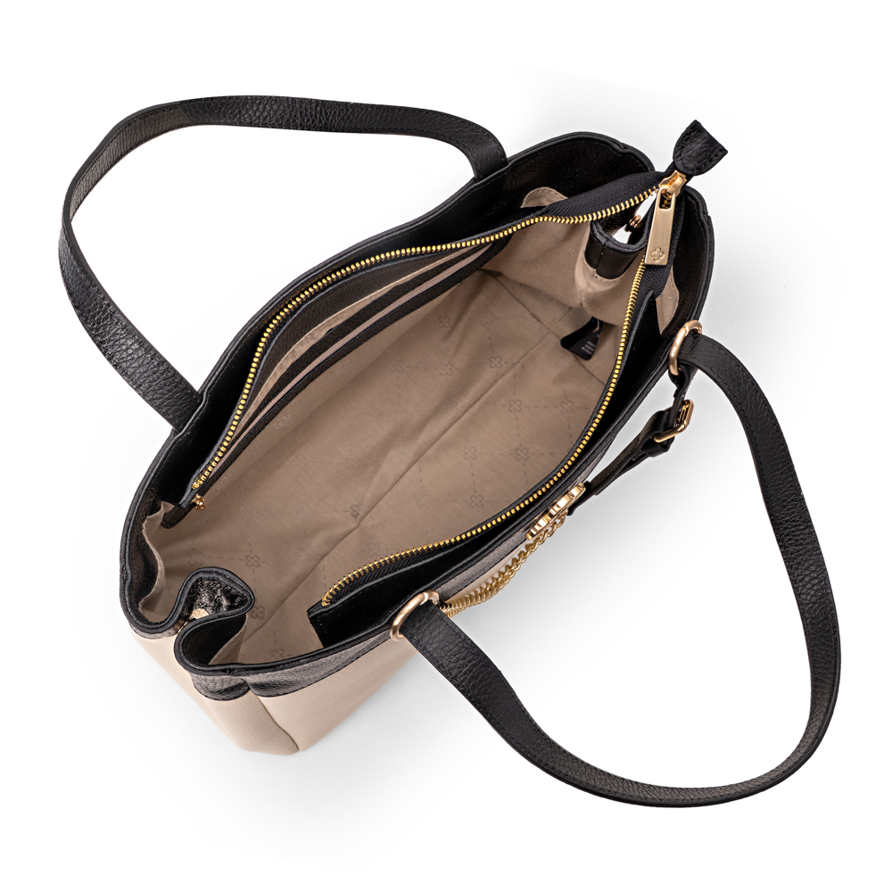 BOLSA BEGE VANILLA DE COURO SHOPPER image number 4