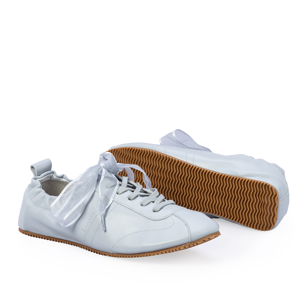 T&Ecirc;NIS FEMININO AZUL DE COURO BALLERINA SNEAKERS image number 3