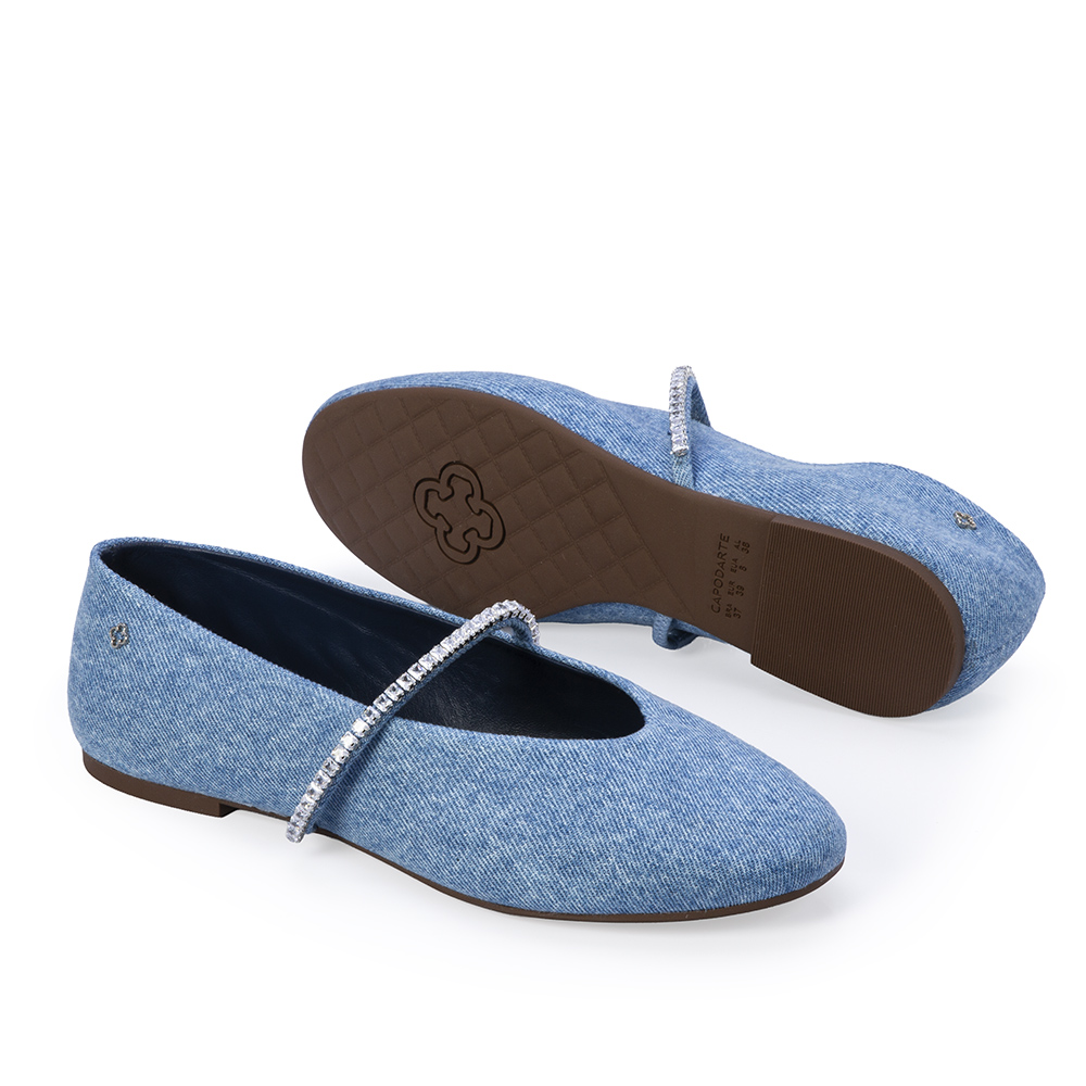 SAPATILHA BICO REDONDO DENIM PEDRARIAS image number 3