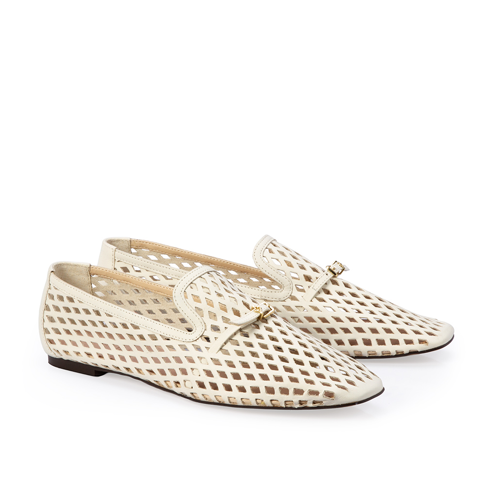 LOAFER MOCASSIM BRANCO DUNA DE COURO VAZADO image number 1