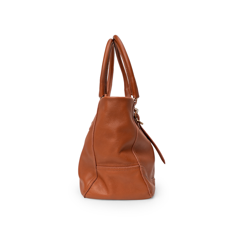 BOLSA GRANDE SHOPPER CARAMELO DE COURO image number 1