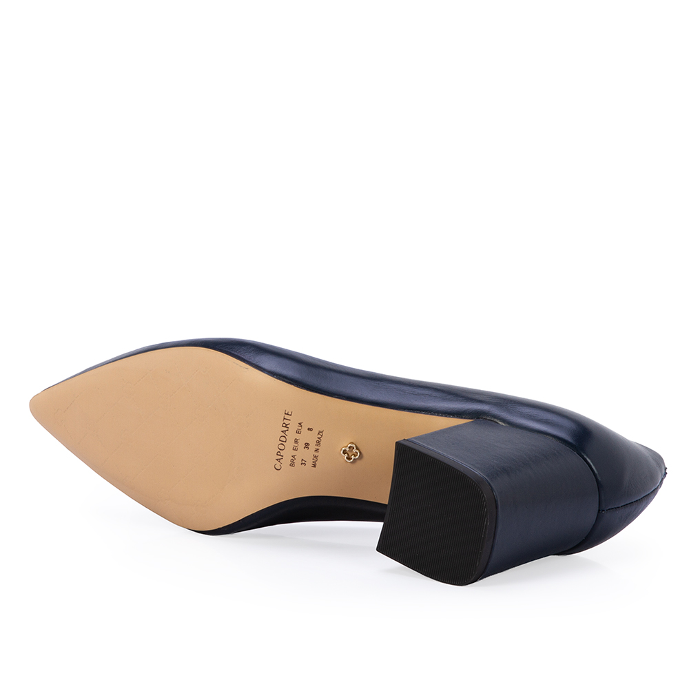 SCARPIN SALTO BLOCO MARINHO AZZURRO DE COURO image number 3