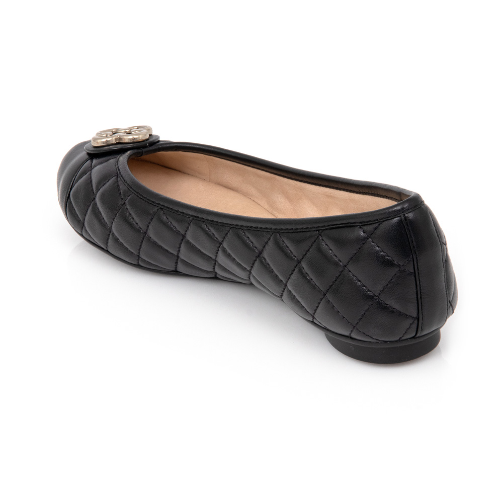 SAPATILHA CATHERINE VINTAGE DE COURO PRETA MATELASSÊ image number 2