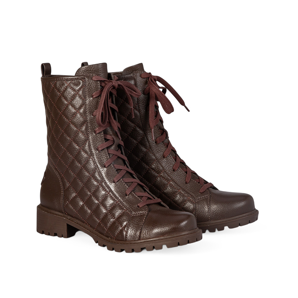 BOTA COTURNO CARAMELO TOBACCO DE COURO MATELASS&Ecirc; image number 1