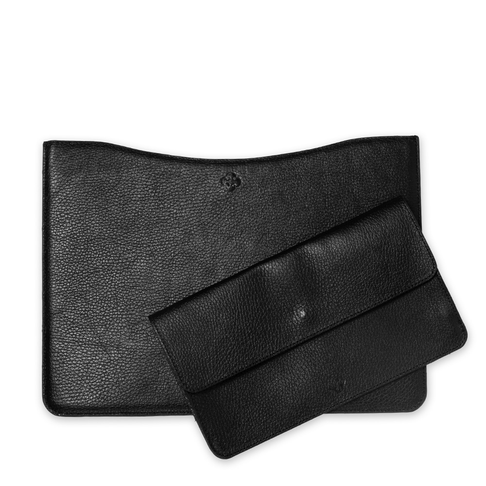 BOLSA SHOPPER PRETA DE COURO + PORTA NOTEBOOK 13 POLEGADAS image number 3