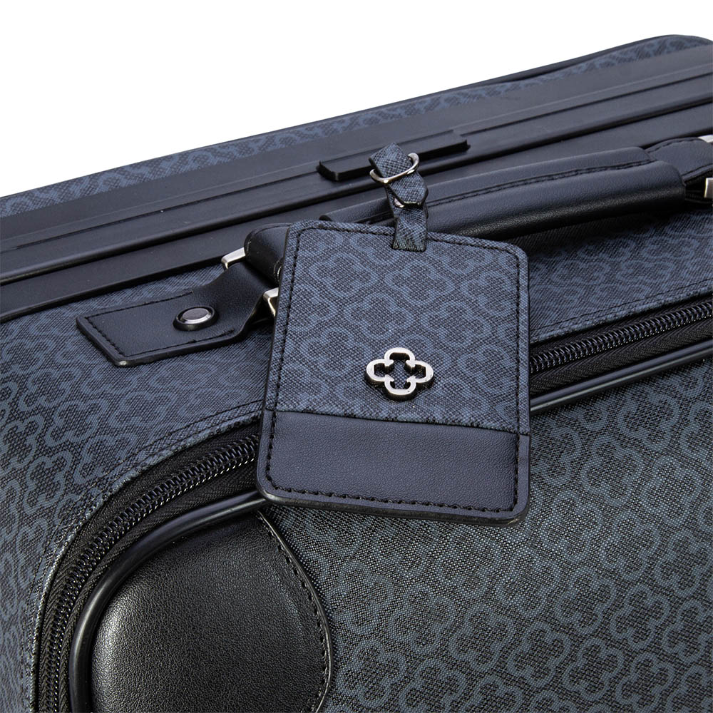 MALA DE BORDO 4 RODAS 360&deg; PRETA MONOGRAMA + TAG IDENTIFICA&Ccedil;&Atilde;O image number 3