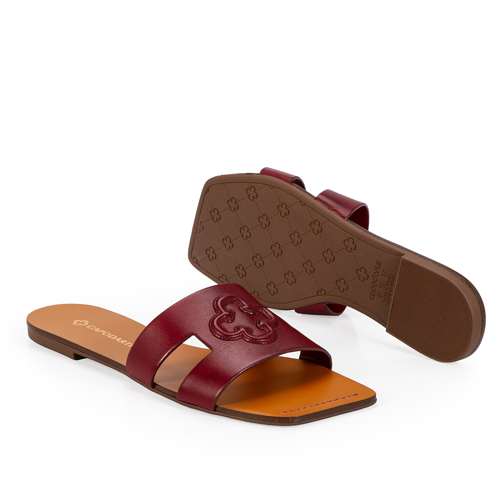 CHINELO BICO QUADRADO COURO AMARONE image number 3