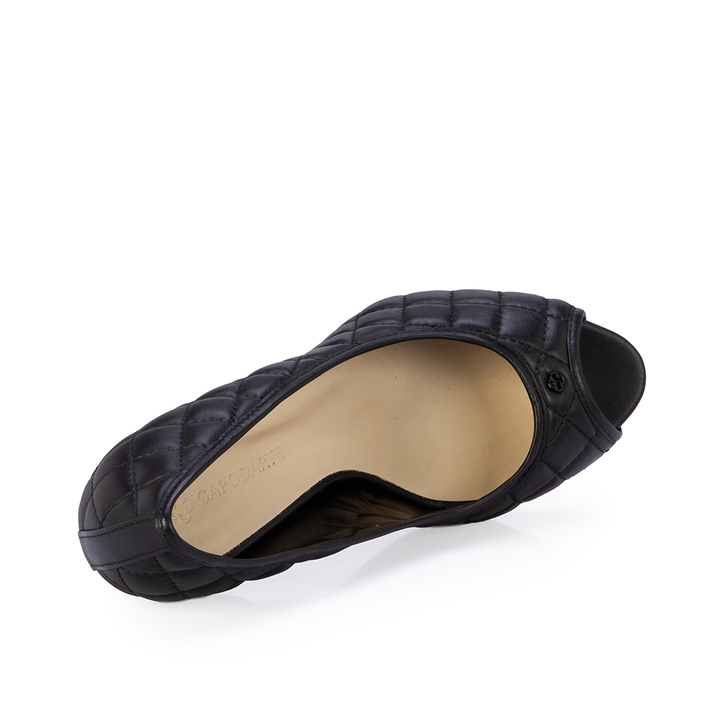 PEEP TOE PRETO COURO MATELASS&Ecirc; image number 4