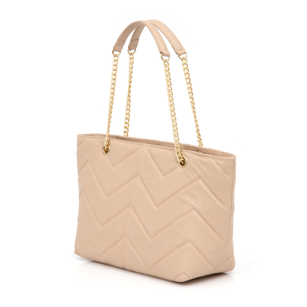 BOLSA NUDE SEDA COURO MATELASS&Ecirc; SHOPPER image number 2