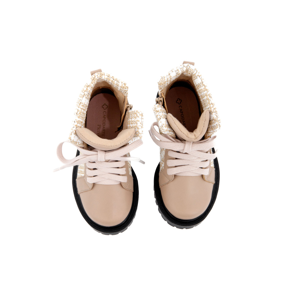BOTA INFANTIL DE COURO NUDE SEDA TWEED TRATORADA image number 4
