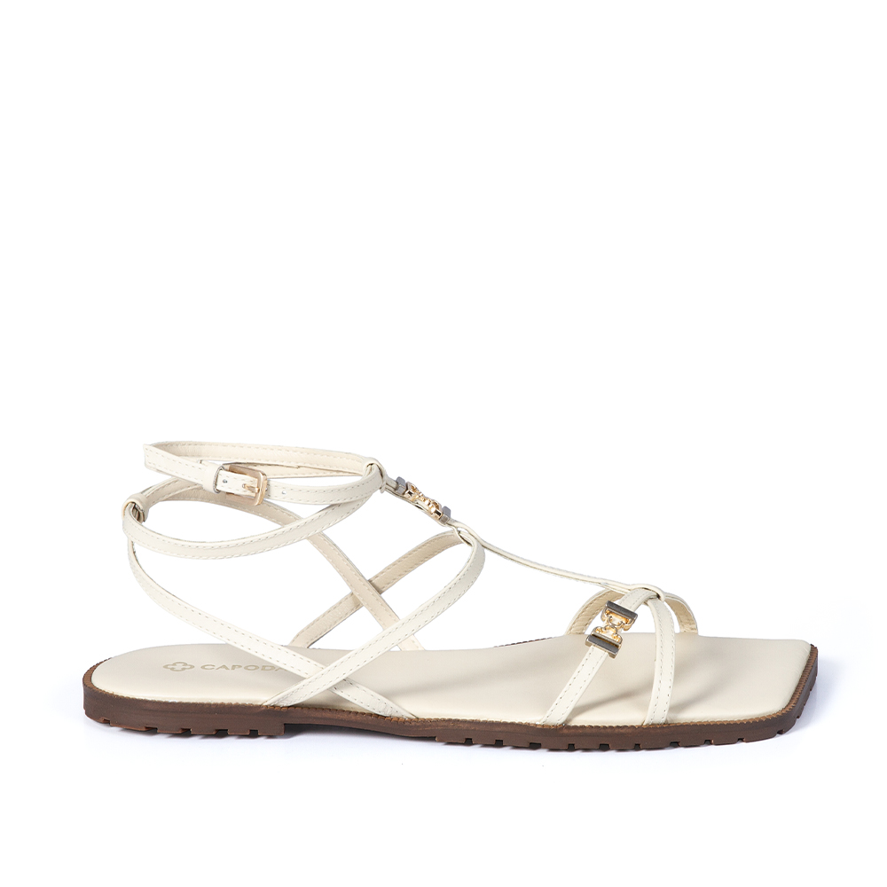 SAND&Aacute;LIA RASTEIRA BEGE VANILLA DE COURO image number 0