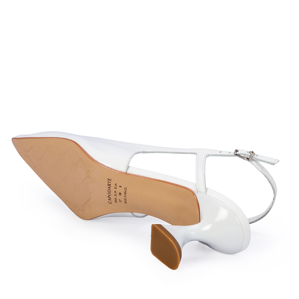 SCARPIN SALTO M&Eacute;DIO COURO BRANCO image number 3