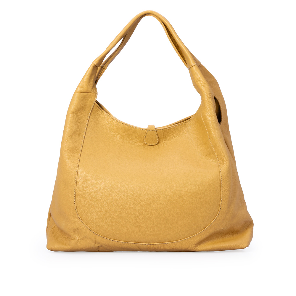 BOLSA M&Eacute;DIA BEGE SAVANA DE COURO HOBO image number 3