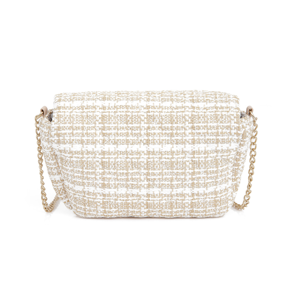 BOLSA PEQUENA NUDE SEDA TWEED MATELASSÊ ALÇA CORRENTE image number 3