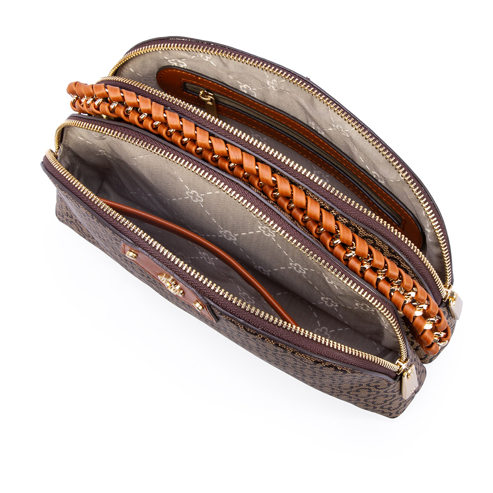 BOLSA M&Eacute;DIA CARAMELO MONOGRAMA AL&Ccedil;A TRAN&Ccedil;ADA image number 4