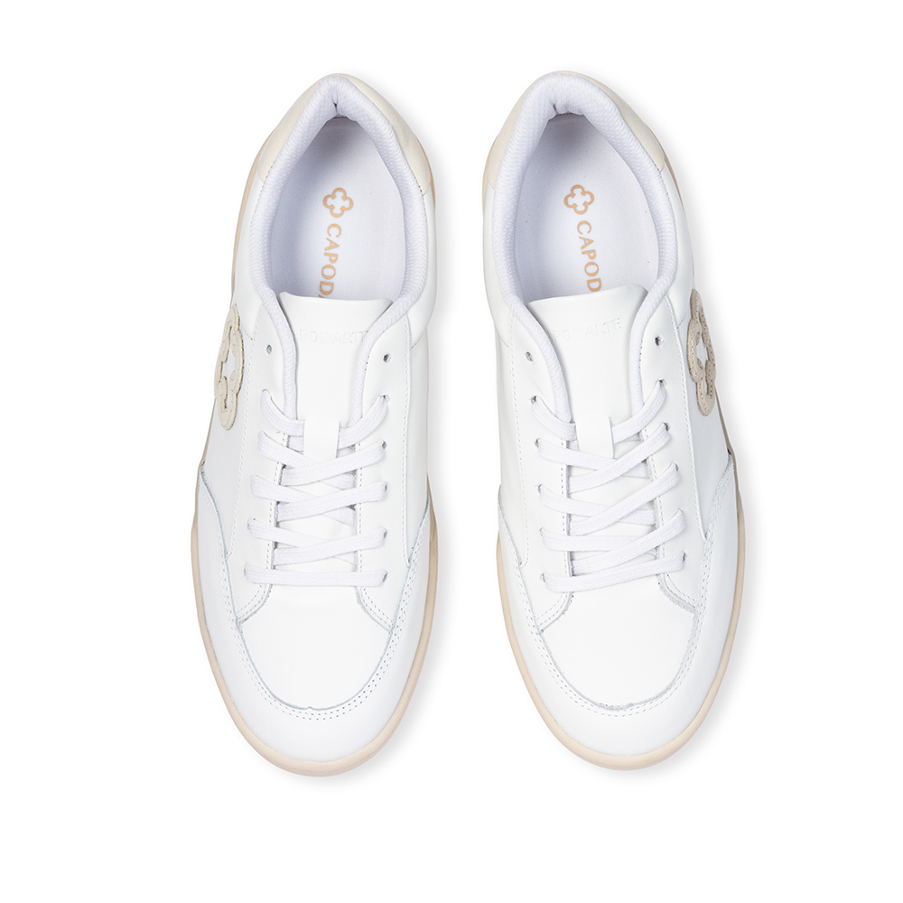 T&Ecirc;NIS FEMININO FLATFORM BRANCO DE COURO AMARRA&Ccedil;&Atilde;O image number 4
