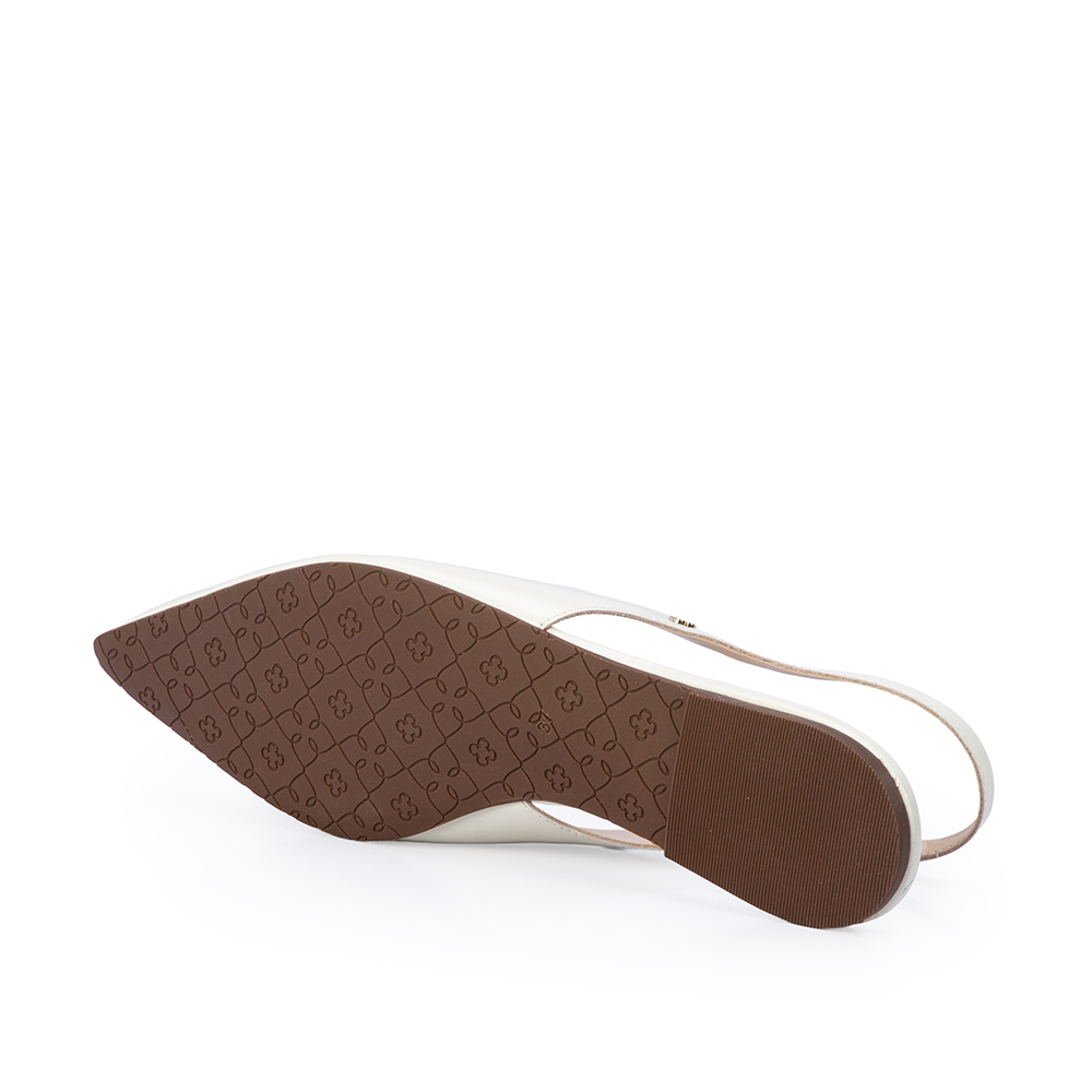 SAPATILHA SLINGBACK BRANCA DUNA DE COURO image number 3