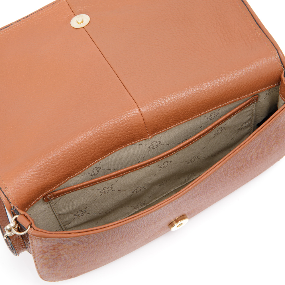 BOLSA PEQUENA TIRACOLO CARAMELO COURO SHOULDER BAG image number 4