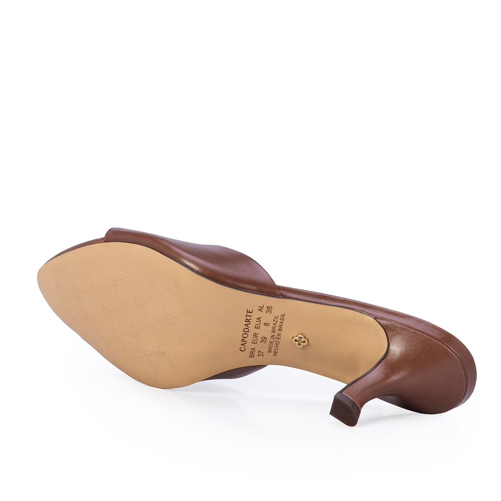 MULE SALTO MÉDIO DE COURO MARROM ÉBANO image number 3