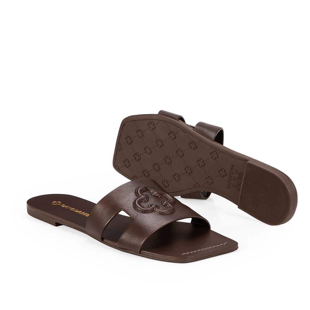CHINELO BICO QUADRADO COURO CACAO image number 3