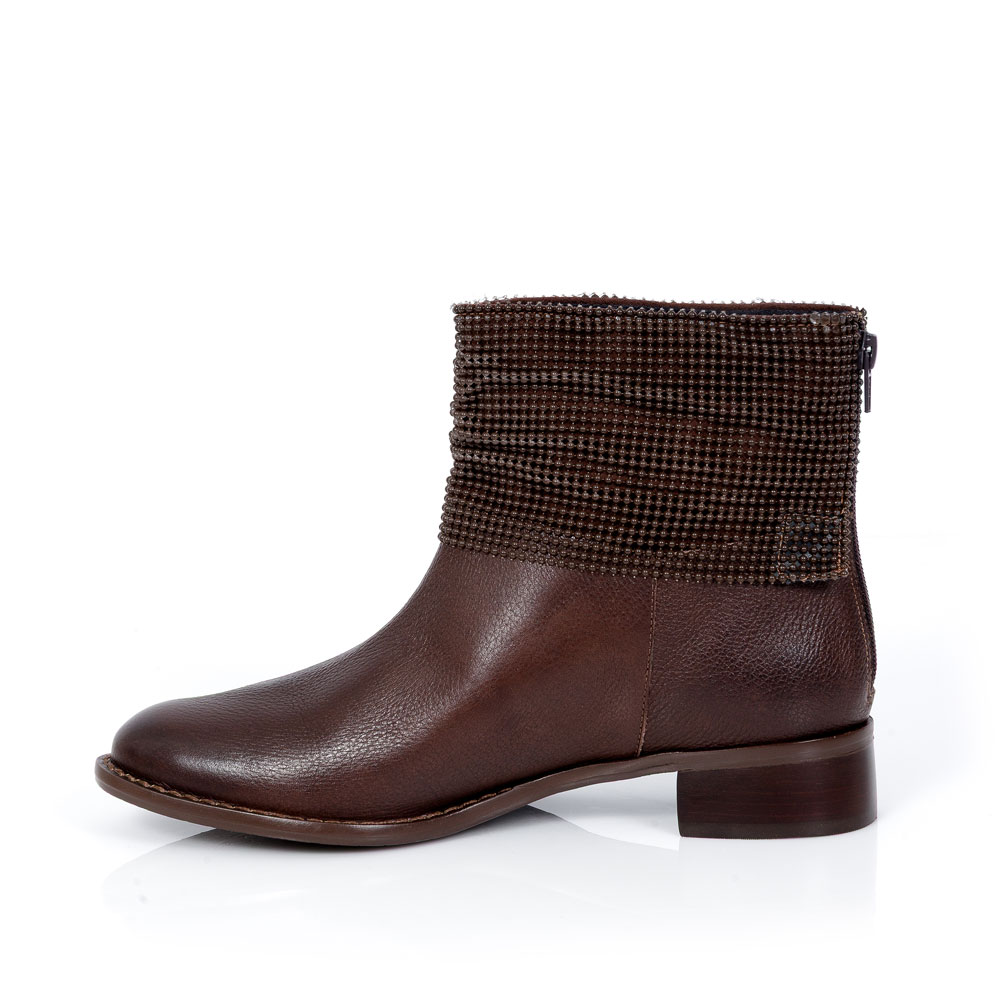 BOTA CANO CURTO MARROM CAF&Eacute; DE COURO HOTFIX image number 3