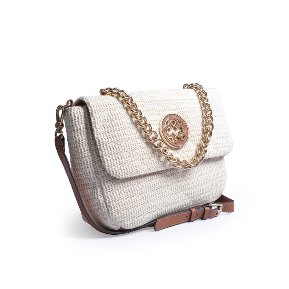 BOLSA BRANCA E CARAMELO ALÇA CORRENTE E TIRACOLO image number 1