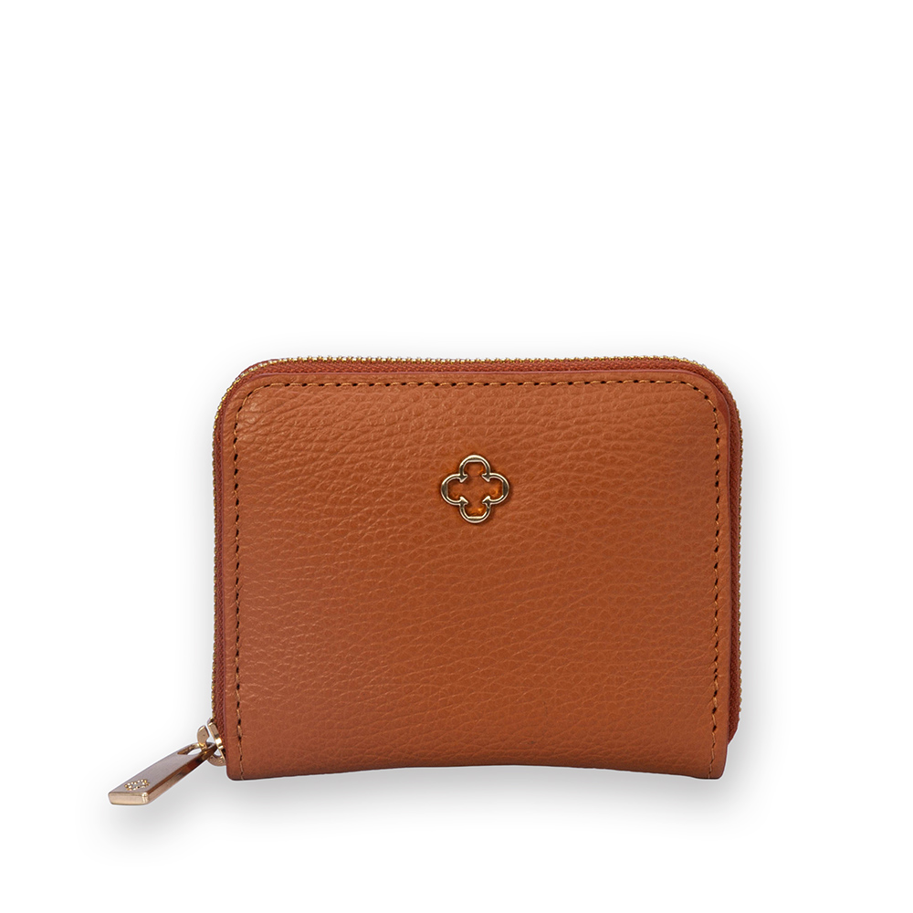 CARTEIRA CARAMELO CAMEL DE COURO Z&Iacute;PER image number 0