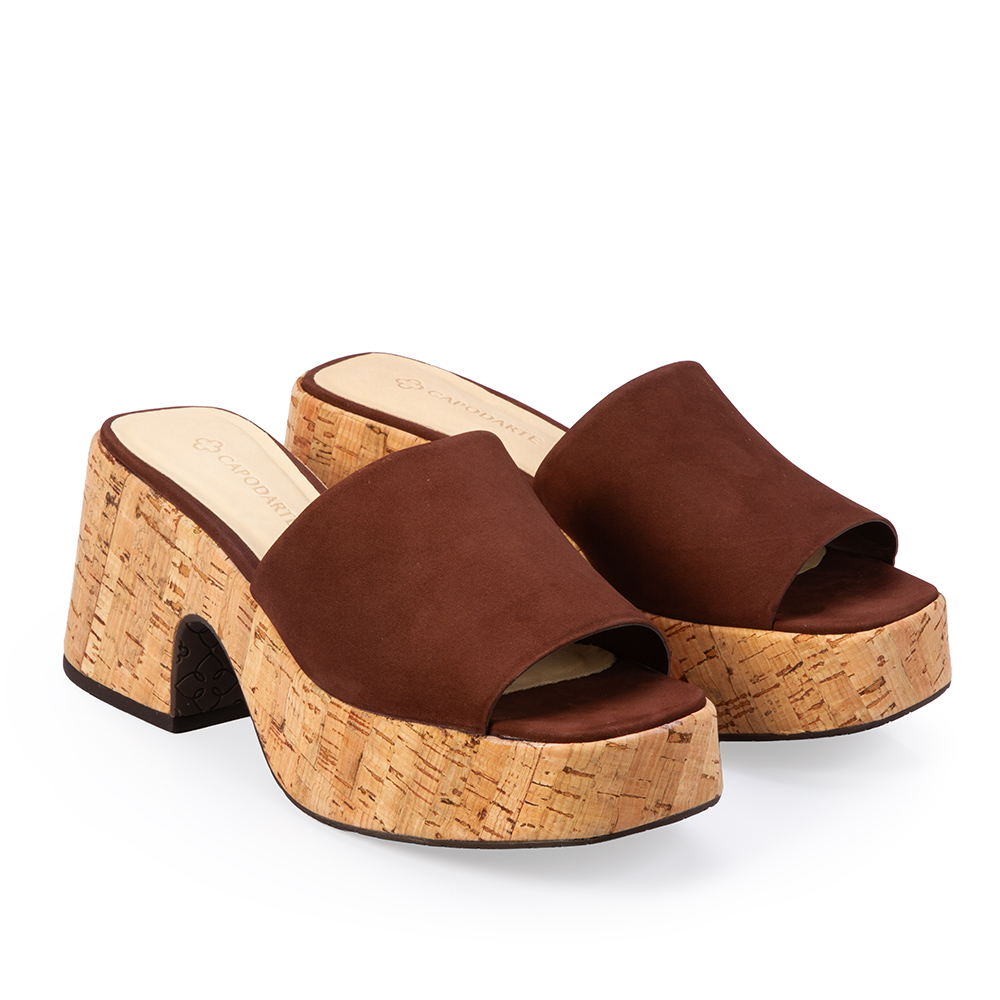 MULE MEIA PATA COURO NOBUCK MARROM &Eacute;BANO CORTI&Ccedil;A image number 1